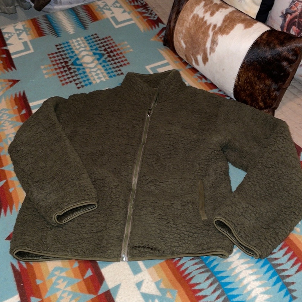 Olive Sherpa Jacket